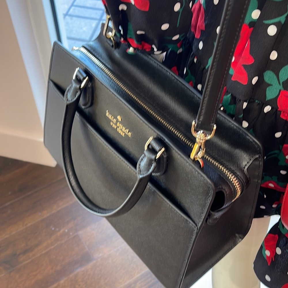 Kate Spade Madison Saffiano Leather Medium Satchel
COLOR:
Black 
NWT - Picture 11 of 16